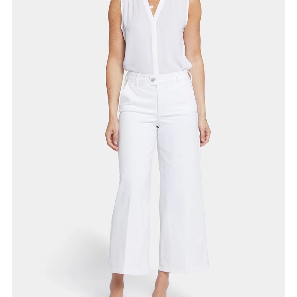 NYDJ Women's Mona White wide leg trouser Jean
